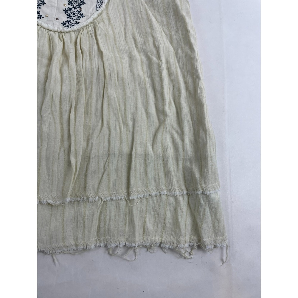 Knox Rose Peasant Top Women's Size Medium Cream Boho Sleeveless Slit Round Neck - Picture 4 of 6